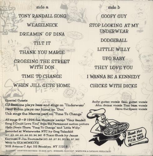 Sea Monkeys Pizza Face 10" vinyl single (10 inch record) US 8IF10PI866420