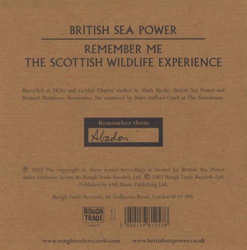Sea Power Remember Me - Abadon 7" vinyl single (7 inch record / 45) UK BPW07RE276773