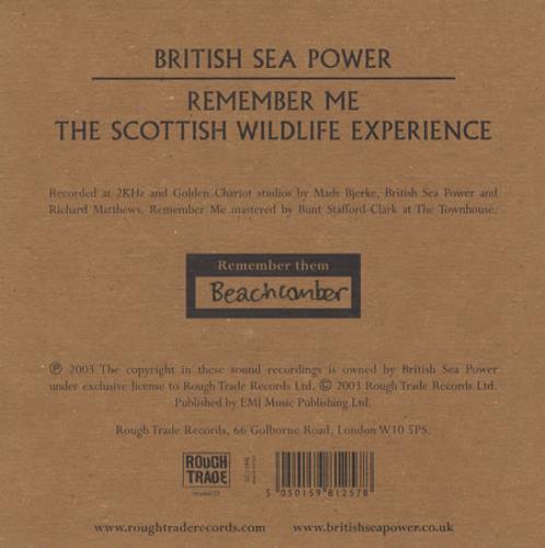 Sea Power Remember Me - Beachcomber 7" vinyl single (7 inch record / 45) UK BPW07RE282545