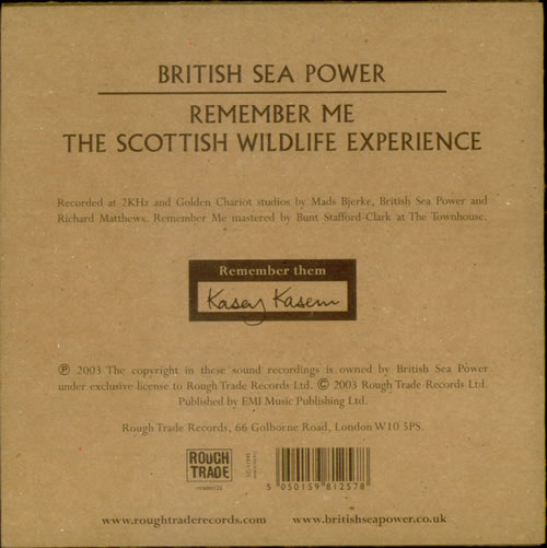 Sea Power Remember Me - Casey Kasem 7" vinyl single (7 inch record / 45) UK BPW07RE539634