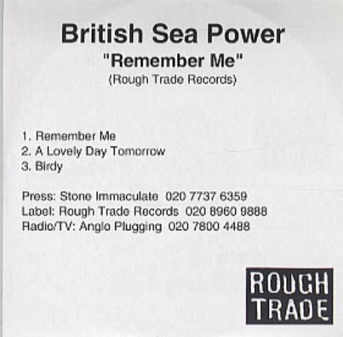 Sea Power Remember Me CD-R acetate UK BPWCRRE252975