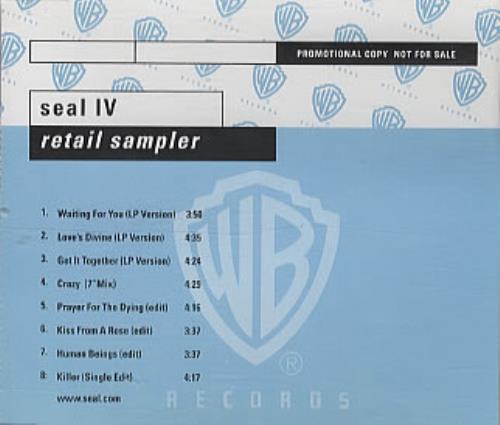 Seal Seal IV - Retail Sampler CD album (CDLP) German SEACDSE310066