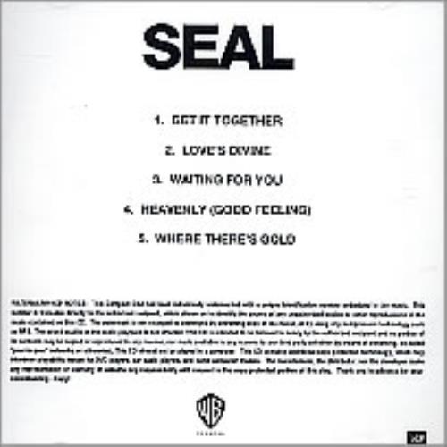 Seal Seal IV Five Track Sampler CD-R acetate US SEACRSE269844