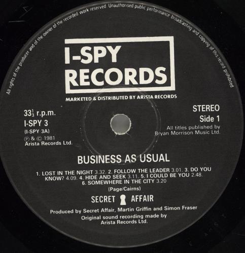 Secret Affair Business As Usual vinyl LP album (LP record) UK AFFLPBU206743