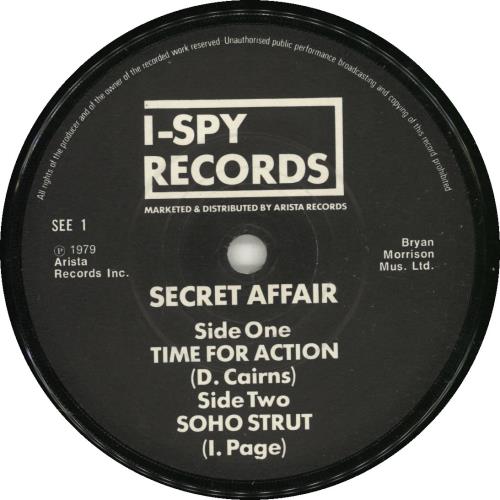 Secret Affair Time For Action - Solid 7" vinyl single (7 inch record / 45) UK AFF07TI696789