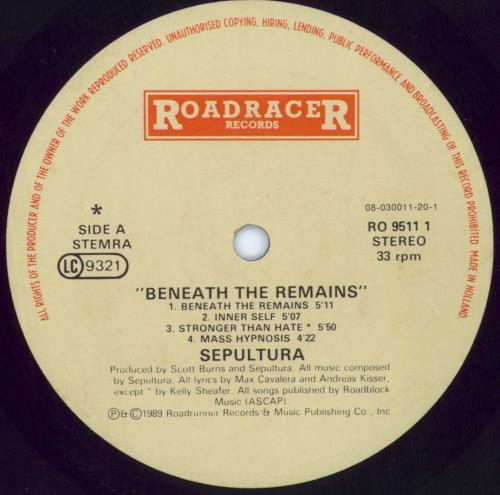 Sepultura Beneath The Remains - EX vinyl LP album (LP record) Dutch SEPLPBE801233