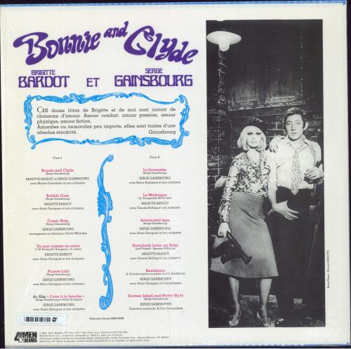 Serge Gainsbourg Bonnie And Clyde vinyl LP album (LP record) US GNSLPBO811400