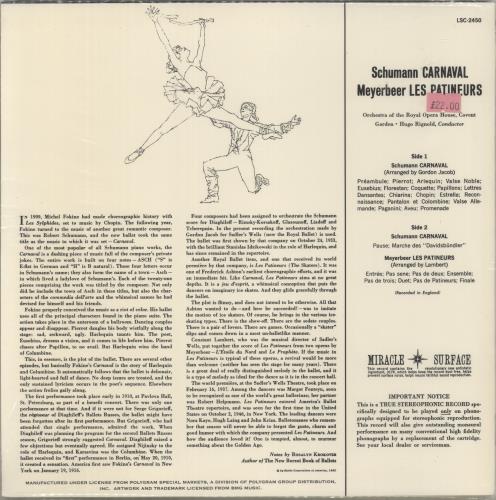 Sergei Prokofiev Carnaval, Les Patineurs - 180gm vinyl LP album (LP record) US PJ3LPCA881177