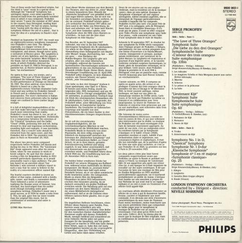 Sergei Prokofiev The Love Of Three Oranges / Lieutenant Kij� / "Classical" Symphony vinyl LP album (LP record) Dutch PJ3LPTH703385