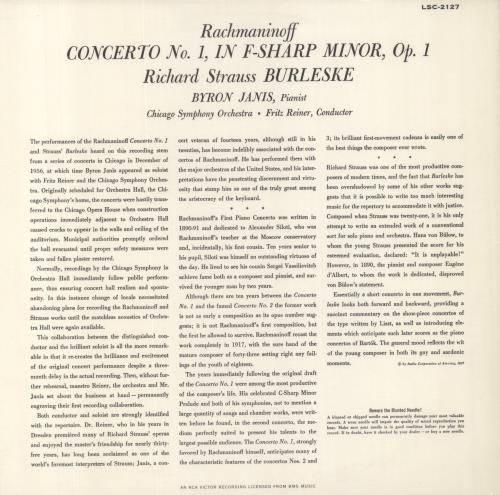 Sergei Rachmaninov Burleske / Concerto No.1 - 200gm vinyl LP album (LP record) US RL7LPBU855188