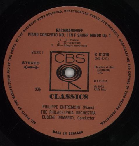 Sergei Rachmaninov Rachmaninov: Piano Concerto No 1 In F Sharp Minor / Piano Concerto No 4 In G Minor vinyl LP album (LP record) UK RL7LPRA859959