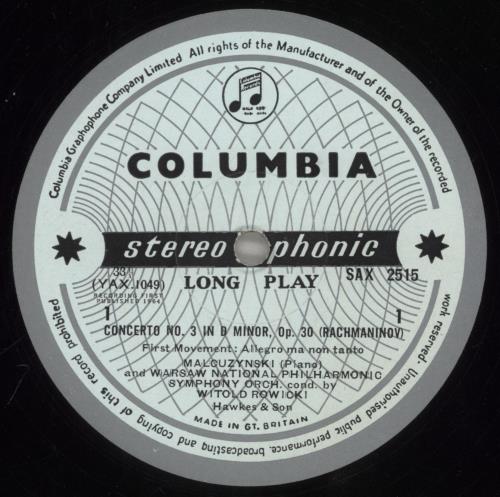 Sergei Rachmaninov Rachmaninov: Piano Concerto No.3 In D Minor vinyl LP album (LP record) UK RL7LPRA861461