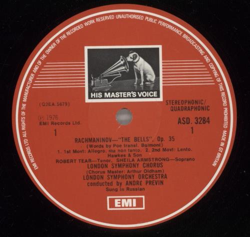 Sergei Rachmaninov The Bells - Quad vinyl LP album (LP record) UK RL7LPTH484484