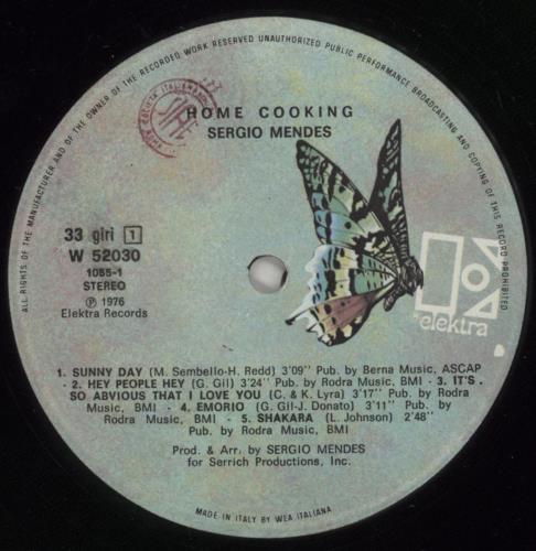 Sergio Mendes Home Cooking vinyl LP album (LP record) Italian RGMLPHO890196
