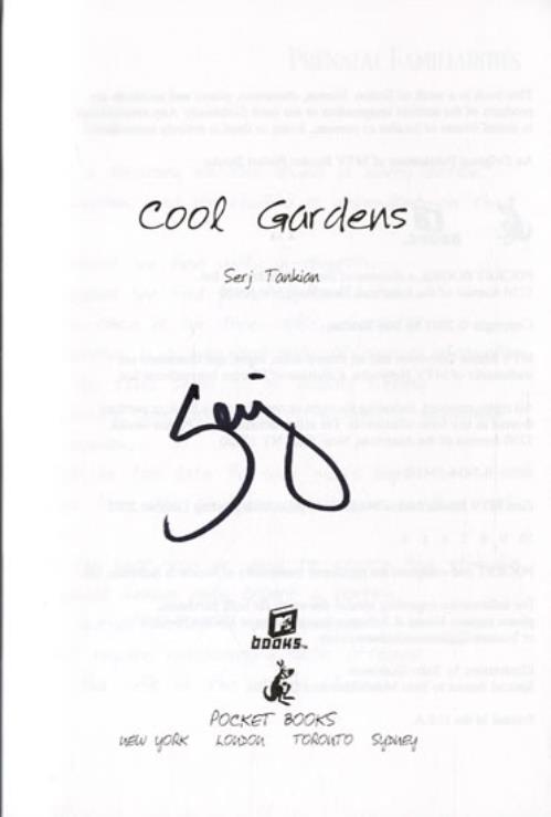 Serj Tankian Cool Gardens - Autographed book US SRJBKCO547384