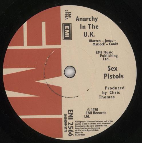 Sex Pistols Anarchy In The UK - 30th Anniversary 7" vinyl single (7 inch record / 45) UK SEX07AN412116