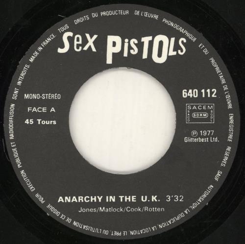 Sex Pistols Anarchy In The UK - BA 7" vinyl single (7 inch record / 45) French SEX07AN655144