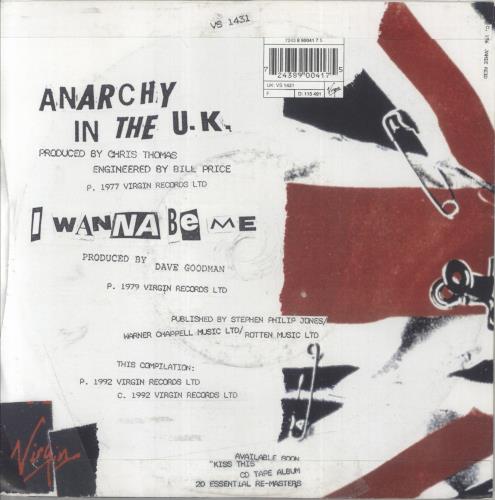 Sex Pistols Anarchy In The UK 7" vinyl single (7 inch record / 45) UK SEX07AN84904