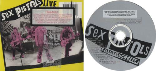 Sex Pistols Filthy Lucre Live CD album (CDLP) US SEXCDFI83838