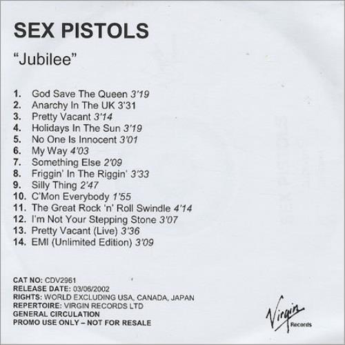 Sex Pistols Jubilee CD-R acetate UK SEXCRJU217153