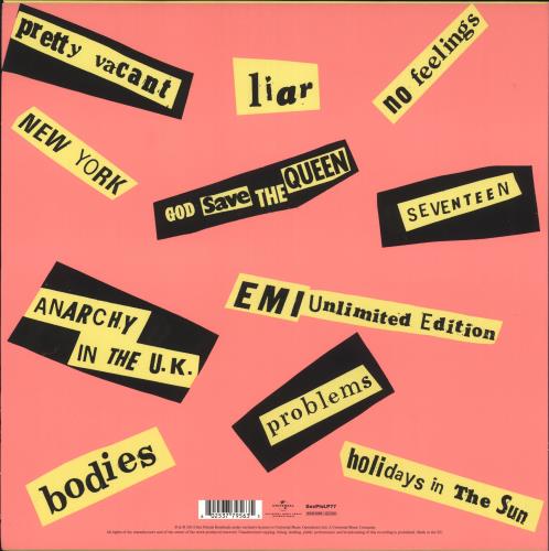 Sex Pistols Never Mind The Bollocks - 180 Gram Vinyl vinyl LP album (LP record) UK SEXLPNE735480