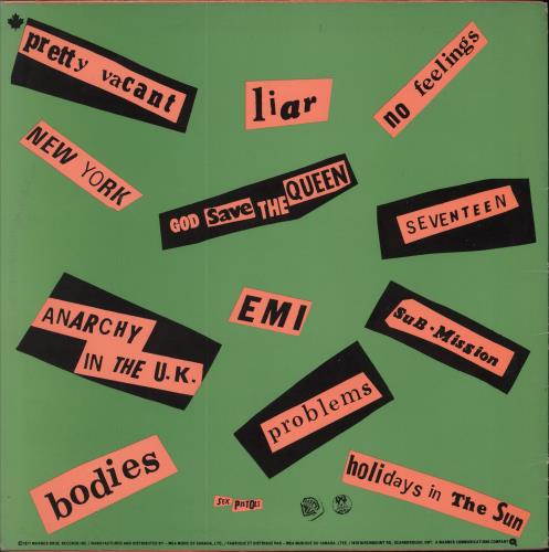 Sex Pistols Never Mind The Bollocks - 2nd - EX vinyl LP album (LP record) Canadian SEXLPNE791336