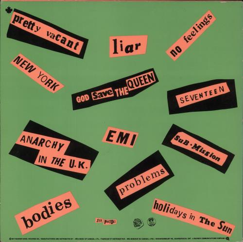 Sex Pistols Never Mind The Bollocks - 2nd vinyl LP album (LP record) Canadian SEXLPNE622886