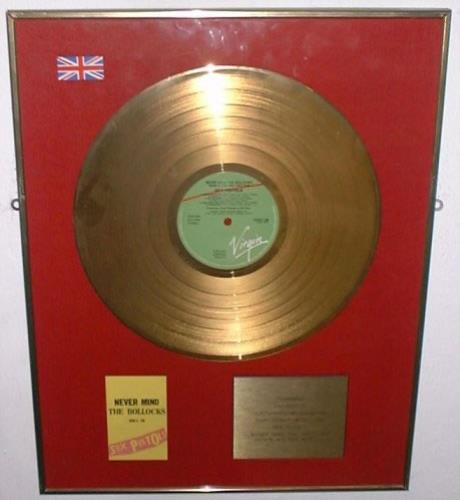 Sex Pistols Never Mind The Bollocks award disc UK SEXAWNE148316