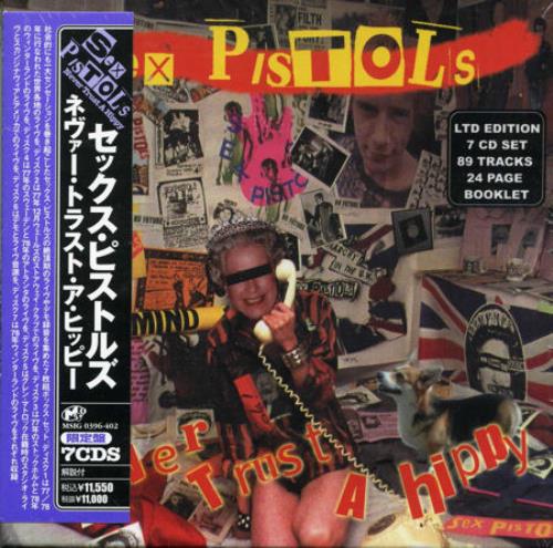 Sex Pistols Never Trust A Hippy 7-CD album set Japanese SEX7CNE410002