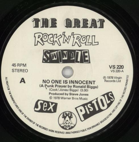Sex Pistols No One Is Innocent - P/S - VG 7" vinyl single (7 inch record / 45) UK SEX07NO864029