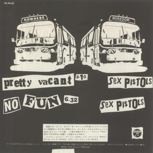 Sex Pistols Pretty Vacant 7" vinyl single (7 inch record / 45) Japanese SEX07PR185929