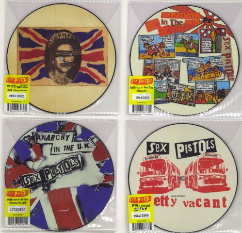 Sex Pistols Set of Four 7" Picture Discs 7" vinyl picture disc (7 inch picture disc single) UK SEX7PSE782606