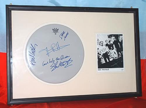 Sex Pistols Signed Drum Skin memorabilia US SEXMMSI290704