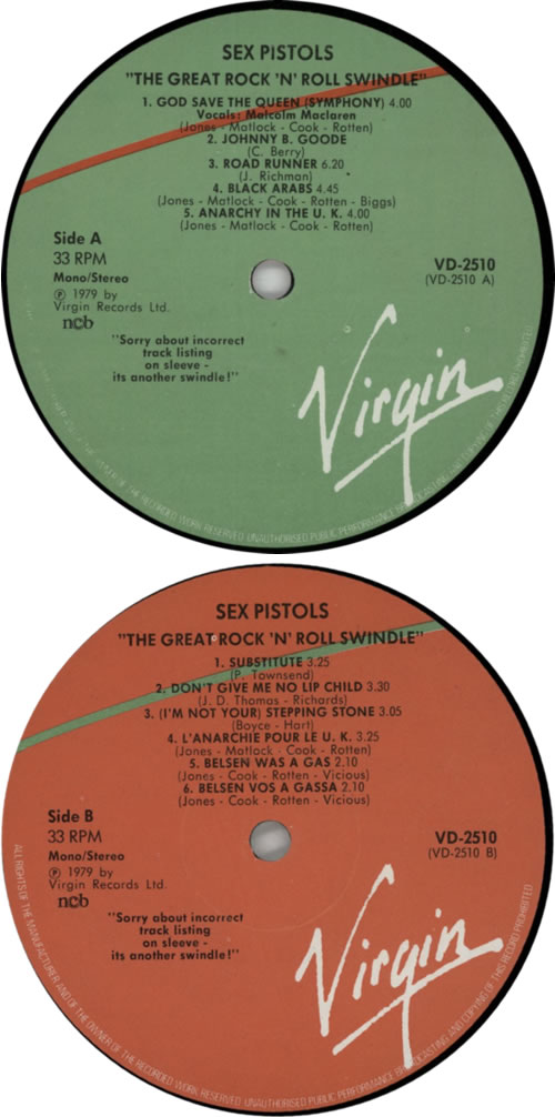 Sex Pistols The Great Rock 'N' Roll Swindle 2-LP vinyl record set (Double LP Album) Swedish SEX2LTH611813