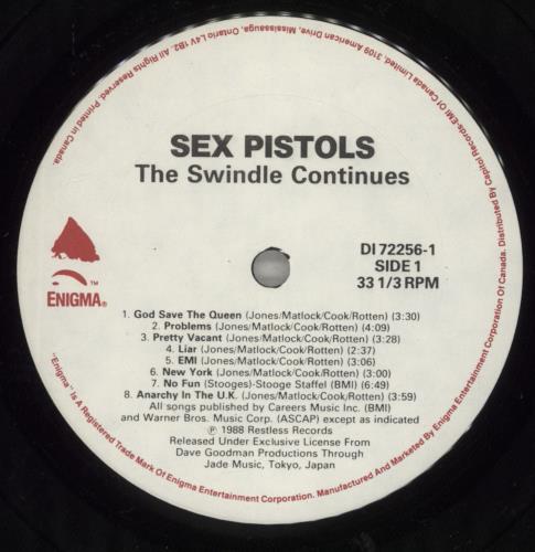 Sex Pistols The Swindle Continues vinyl LP album (LP record) Canadian SEXLPTH882426