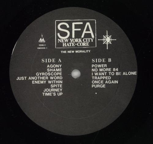 SFA The New Morality vinyl LP album (LP record) US 8PCLPTH863636