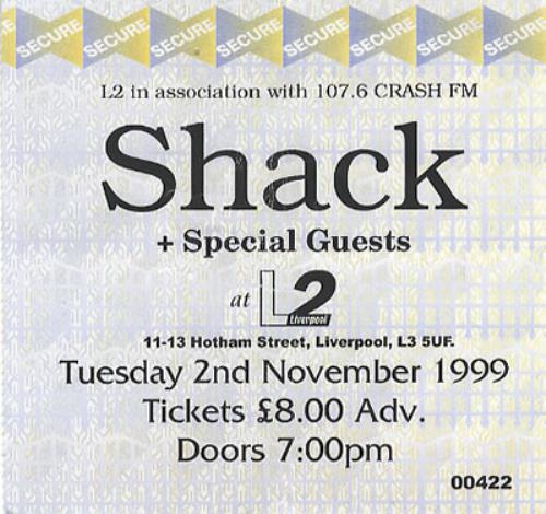 Shack L2 Liverpool concert ticket UK HACTILL384926