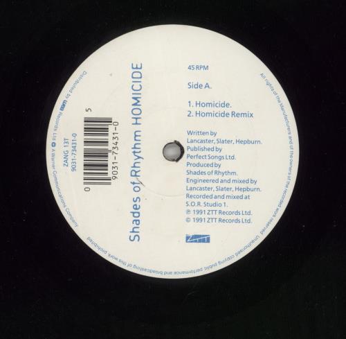 Shades Of Rhythm Homicide/Exorcist - Promo Sticker 12" vinyl single (12 inch record / Maxi-single) UK SOR12HO872692