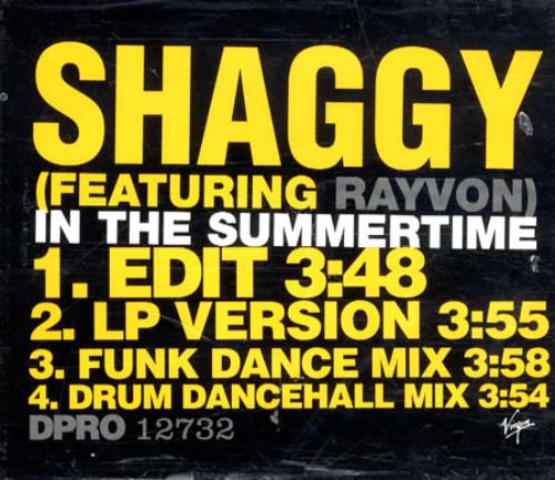 Shaggy In The Summertime CD single (CD5 / 5") US GGYC5IN62028