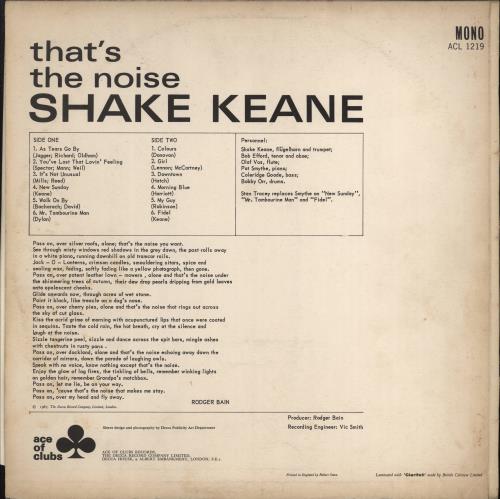 Shake Keane That's The Noise vinyl LP album (LP record) UK 22BLPTH772228