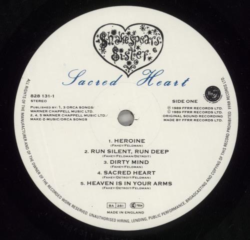 Shakespear's Sister Sacred Heart vinyl LP album (LP record) UK SISLPSA208174