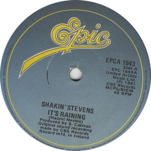 Shakin' Stevens It's Raining 7" vinyl single (7 inch record / 45) Irish STV07IT267679