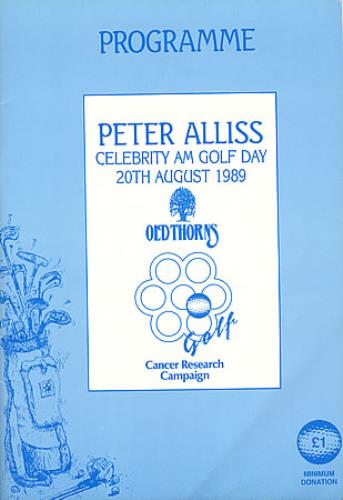 Shakin' Stevens Peter Alliss Celebrity Am Golf Day 1989 tour programme UK STVTRPE256081