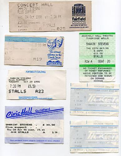 Shakin' Stevens Set Of 1990 Concert Tickets concert ticket UK STVTISE260302