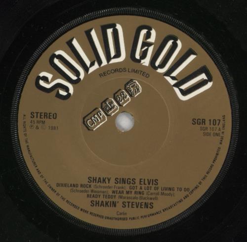 Shakin' Stevens Sings Elvis 7" vinyl single (7 inch record / 45) UK STV07SI156506