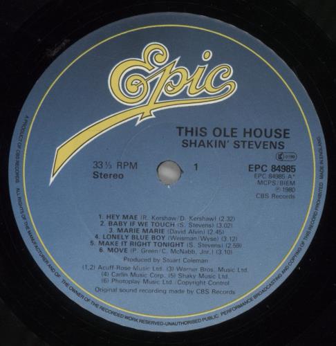 Shakin' Stevens This Ole House vinyl LP album (LP record) UK STVLPTH240687