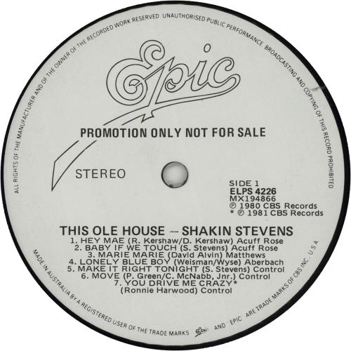Shakin' Stevens This Ole House vinyl LP album (LP record) Australian STVLPTH254764