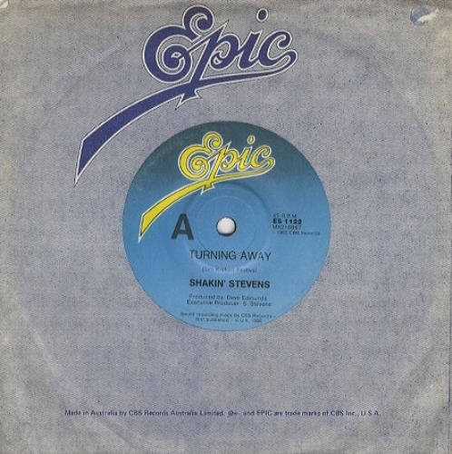 Shakin' Stevens Turning Away 7" vinyl single (7 inch record / 45) Australian STV07TU267615