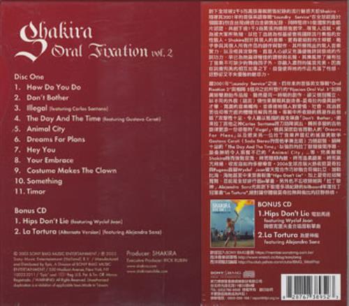Shakira Oral Fixation Vol. 2 2 CD album set (Double CD) Taiwanese IKA2COR358949