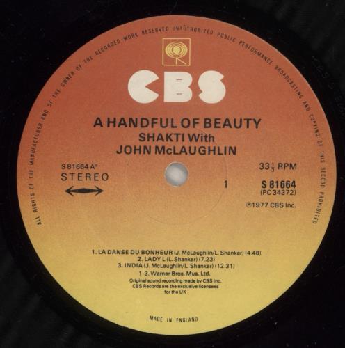Shakti A Handful Of Beauty vinyl LP album (LP record) UK KT1LPAH564248